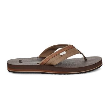 Sanuk Ziggy Water Friendly Men's Flip Flops Brown | Canada 190TCE